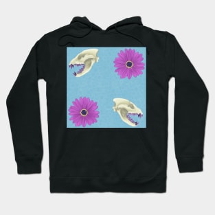 Hyena Skull Floral Blue Hoodie